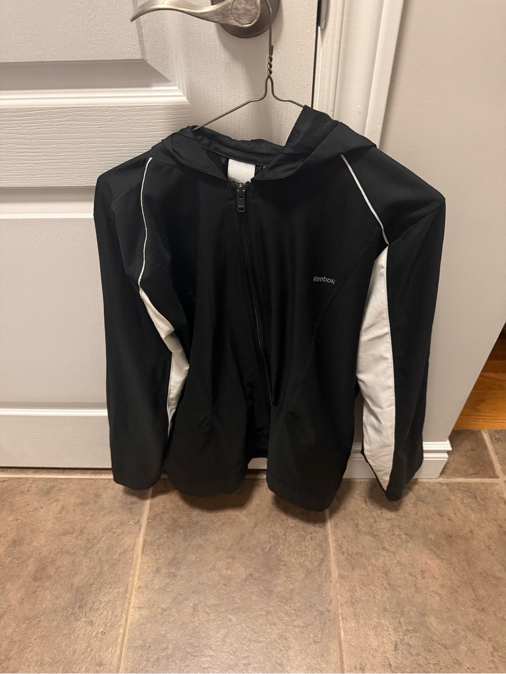 Reebok' Black & White Hooded Jacket